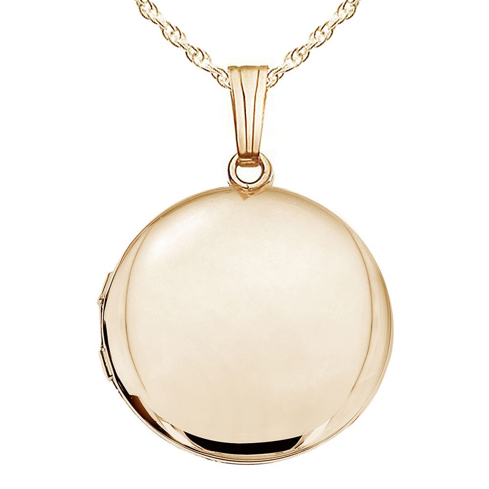 Solid 14K Yellow Gold Round Yellow Photo Locket