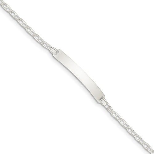 Custom Engraved Sterling Silver Women's Anchor Link ID Bracelet