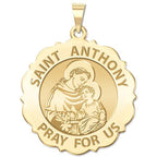Saint Anthony Scalloped Round Religious Medal