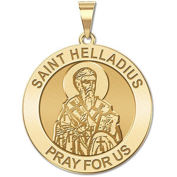Saint Helladius Round Religious Medal