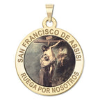 San Francisco De Assisi Round Religious Color Medal