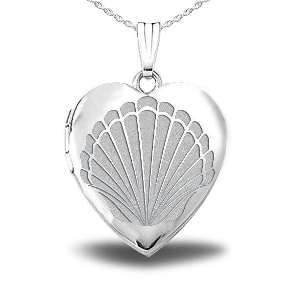 Seashell Heart Photo Locket