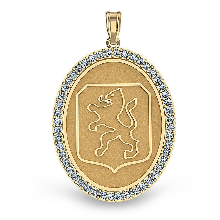 Dutch Warmblood Diamond Studded Horse Breed Oval Medal