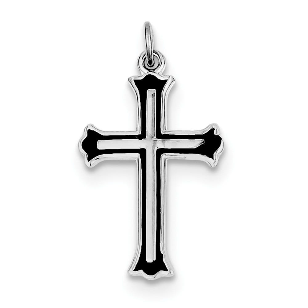 Sterling Silver Enameled Cross Charm