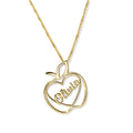 Personalized Teacher's Apple Name Necklace