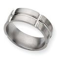 Titanium Grooved Approx. 0.24 Inch Brushed and Polished Wedding Band