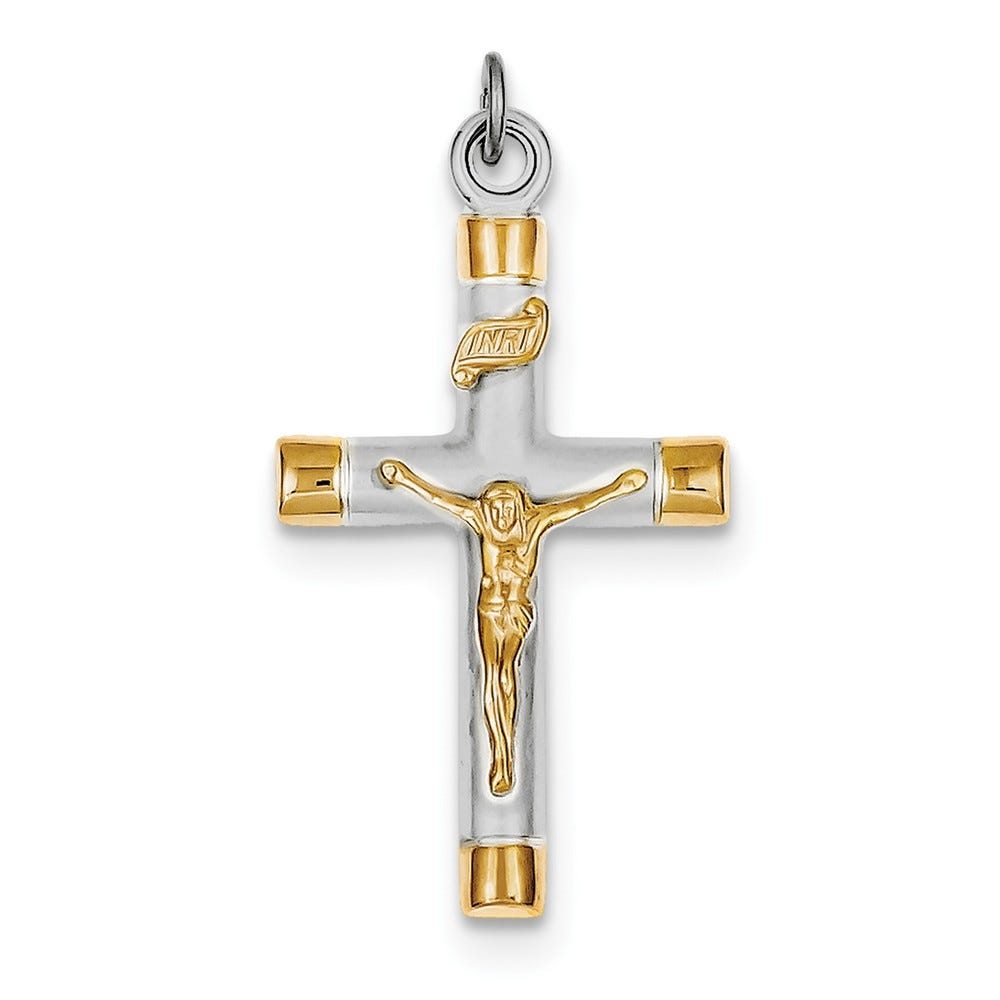 Crucifix Pendant In Sterling Silver Or 18K Gold Plate