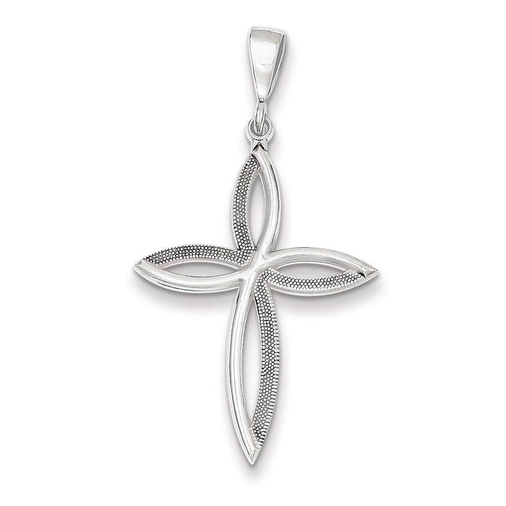 14K White Gold Passion Cross Pendant