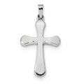 White Gold Polished Rounded Cross Pendant