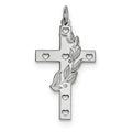 Laser Designed Vine-Accent Cross Pendant
