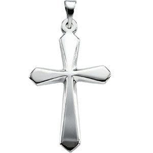 14K White Gold Cross Pendant
