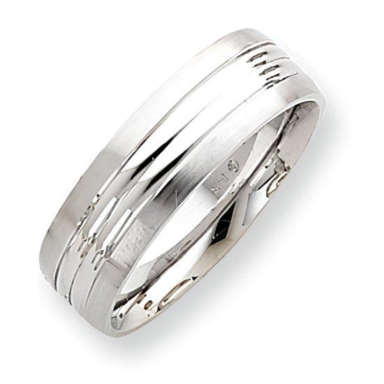 14K White Gold Approx. 0.27 Inch Fancy Wedding Band