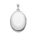 14K White Gold Oval Photo Locket