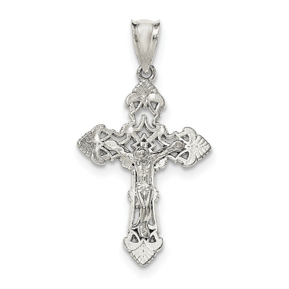 Polished Inri Ornate Openwork Crucifix Pendant