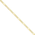 14K Polished Figaro Link Anklet