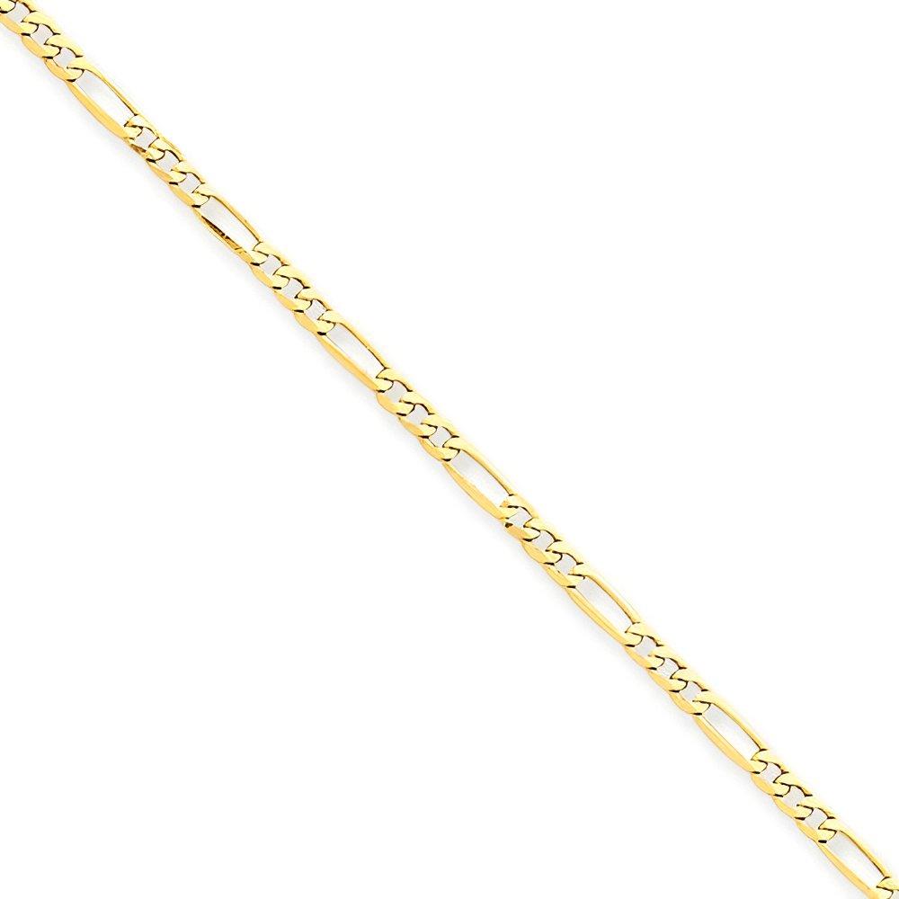 14K Polished Figaro Link Anklet