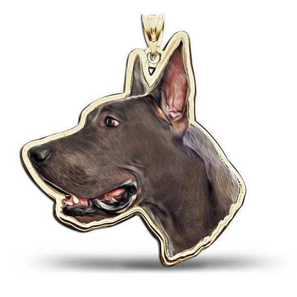Great Dane Dog Portrait Color Charm or Pendant
