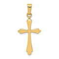 14K Polished Flared-Tip Cross Pendant