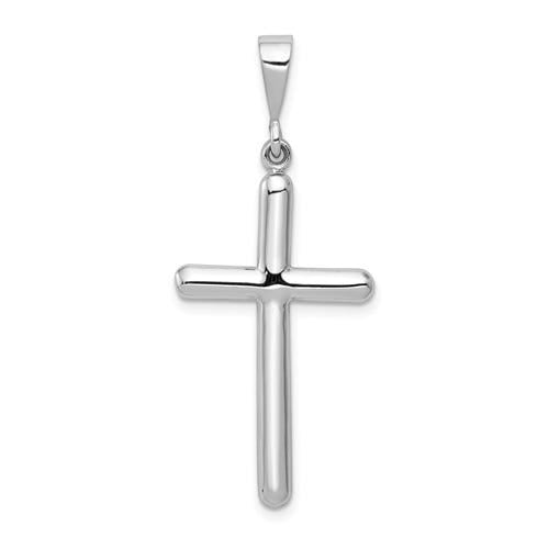 14K White Gold Cross Pendant