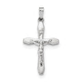 White Gold Polished Inri Crucifix Pendant