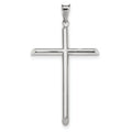 14K White Gold Polished Tube Cross Pendant