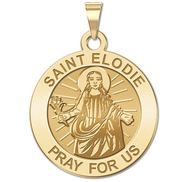Saint Elodie Religious Round Medal
