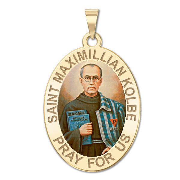 Saint Maximilian Kolbe Oval Religious Medal