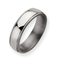 Titanium Grooved and Beaded Approx. 0.24 Inch Polished Wedding Band