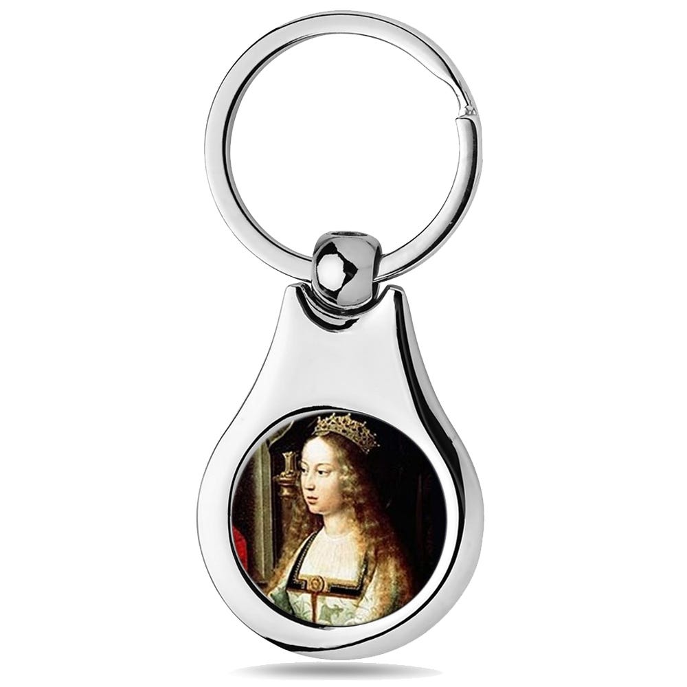 Stainless Steel Color Saint Isabella Keychain