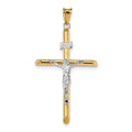 14K Two-Tone Polished Jesus Crucifix Pendant