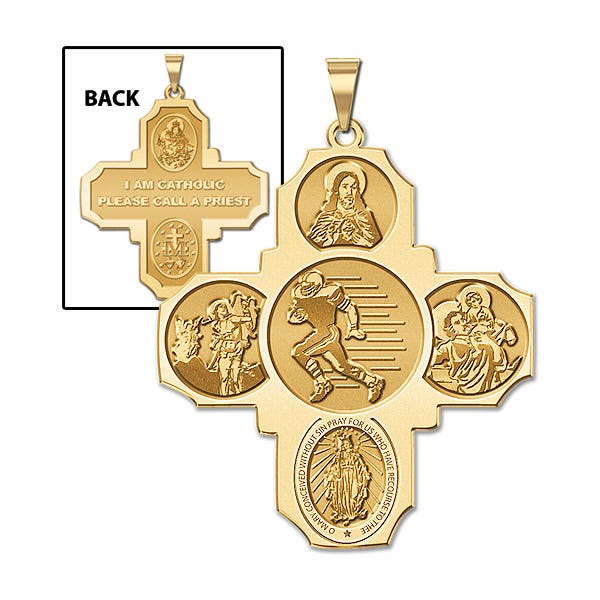 Four Way Cross Football Medal