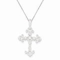 Cubic Zirconia Scrollwork Cross Pendant