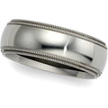 14K White Gold Approx. 0.31 Inch Double Milgrain Wedding Band
