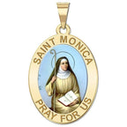 Saint Monica Oval Religious Color Medal