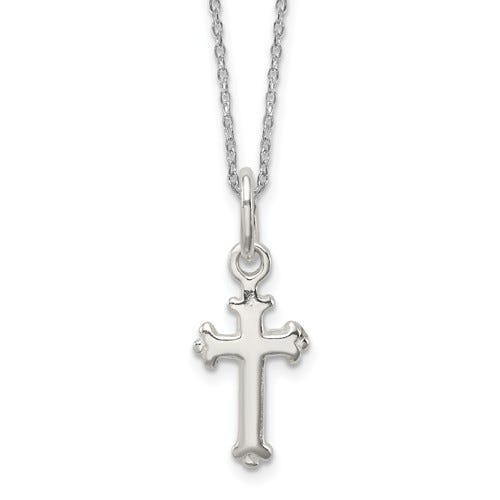 Sterling Silver Fleur De Lis Cross Pendant
