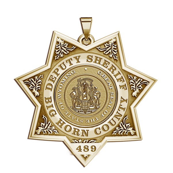 Personalized Wyoming Sheriff Badge with Rank, Number and Dept
