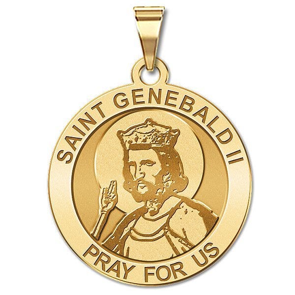 Saint Genebald Ii Round Religious Medal
