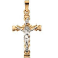 14K Yellow Gold Ornate-Figural Crucifix Pendant