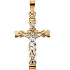 14K Yellow Gold Ornate-Figural Crucifix Pendant