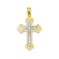 Two Tone Budded Cross Pendant