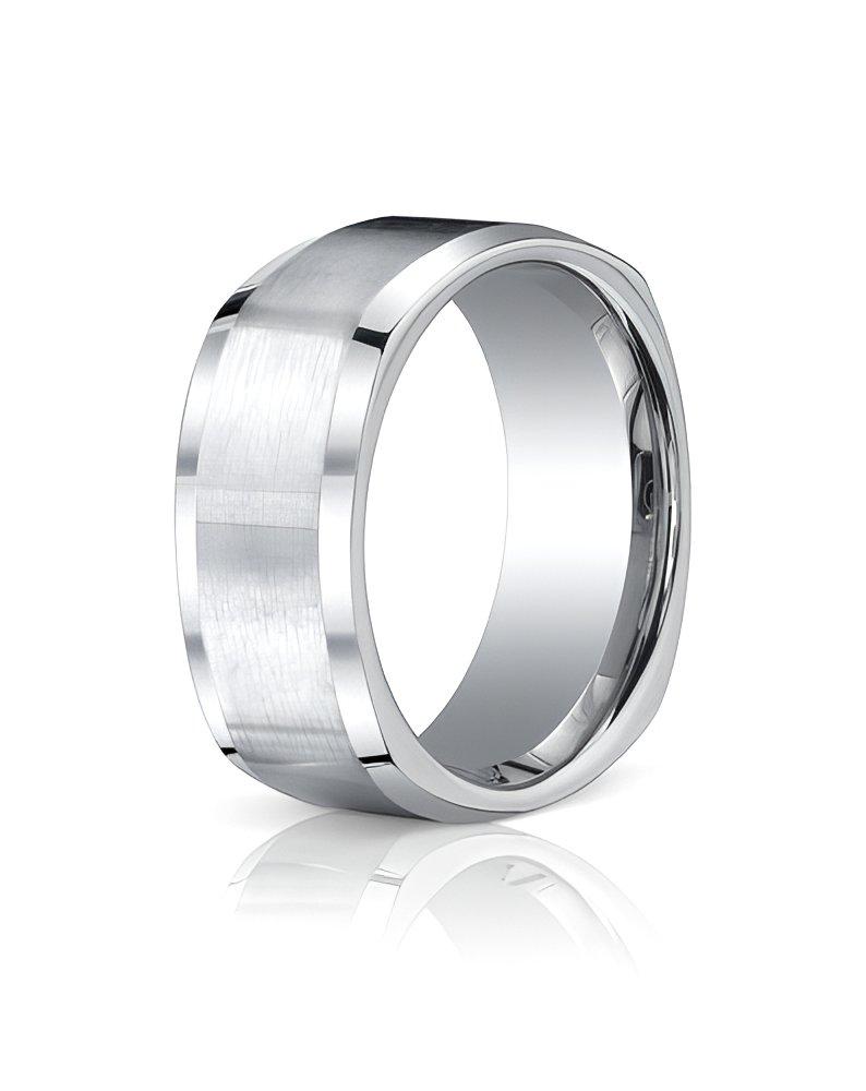 Cobalt Chrome Comfort Fit with Brushed Inlay Approx. 0.35 Inch Wedding Band