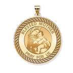 "Blessed Mother" Virgin Mary Round Rope Border Religious Medal