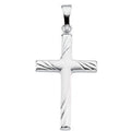 14K White Gold Cross Pendant