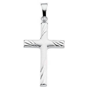 14K White Gold Cross Pendant