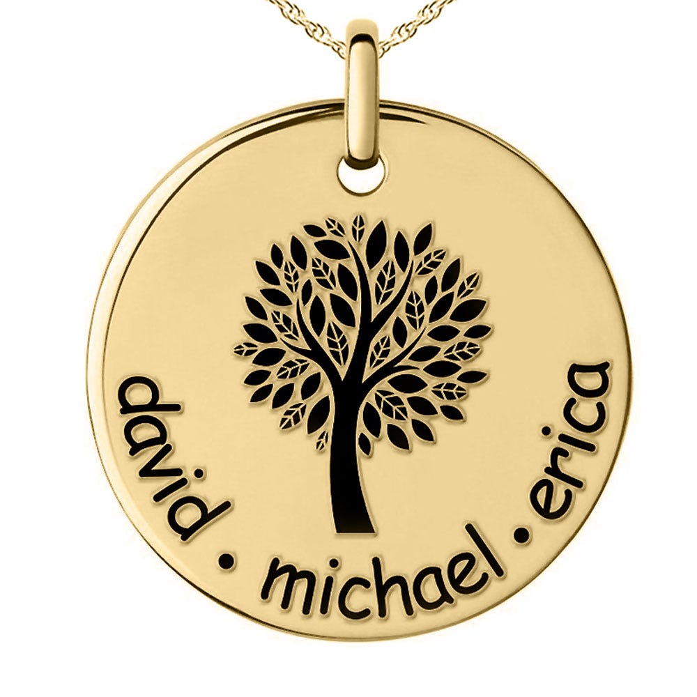 Personalized Family Tree Pendant with Up to 3 Names