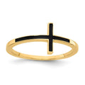 14K Antiqued Sideways Cross Ring