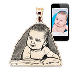 Antiqued Laser Carved Photo Outline Pendant