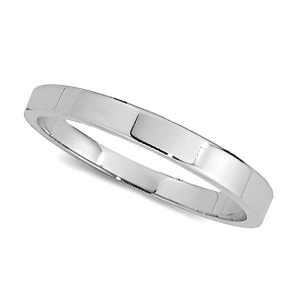 14K White Gold Approx. 0.08 Inch Flat Wedding Band