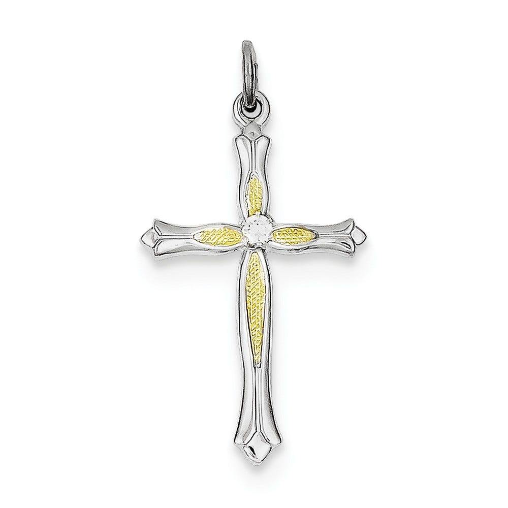 Sterling Silver Cz Cross Pendant