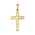 14K Gold Brushed Latin Cross Pendant